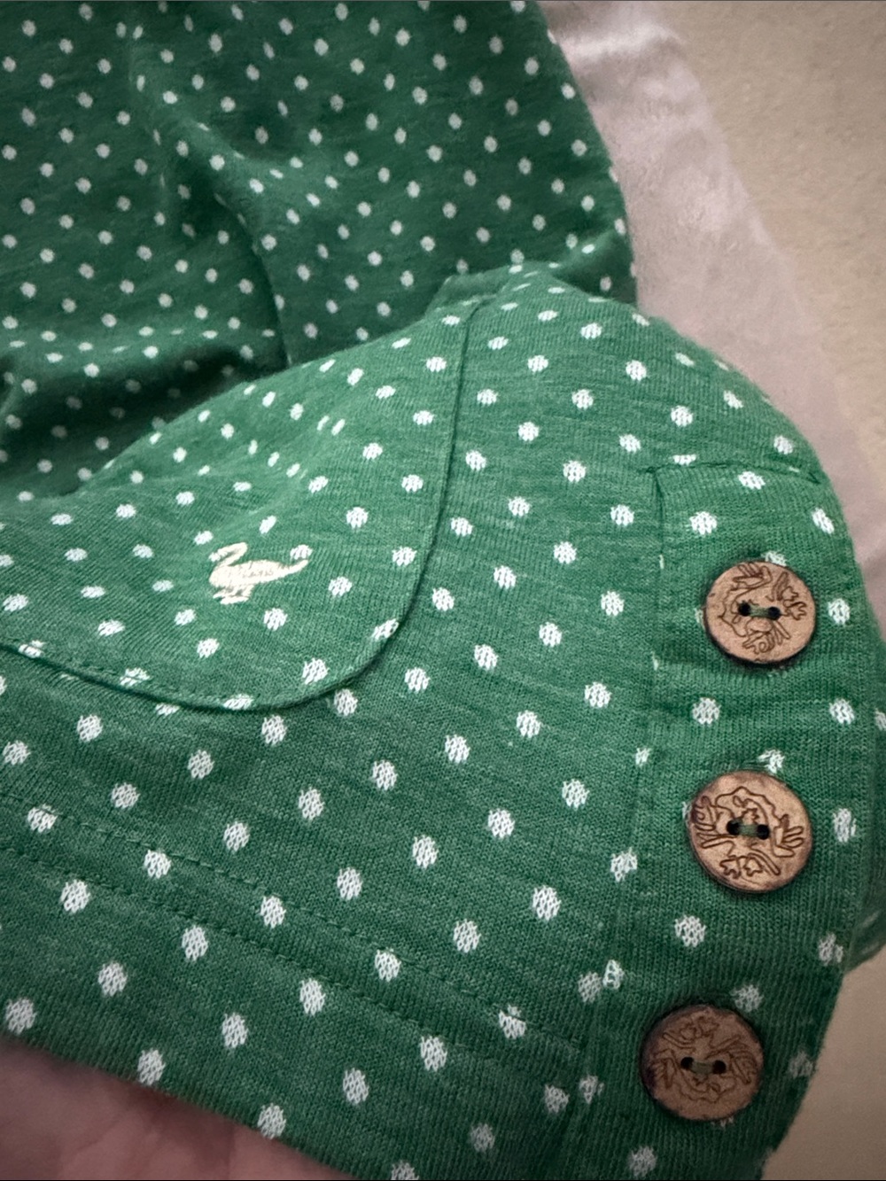 NWT Country Rose Green Polka Dot Cowl Neck Top - Picture 7 of 8